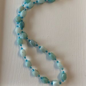 Boho Beaded Amazonite and Crystal Necklace